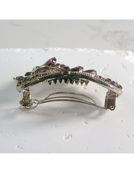 Klamra francuska okrągłe kwiatki z kryształkami Lolita akcesoria