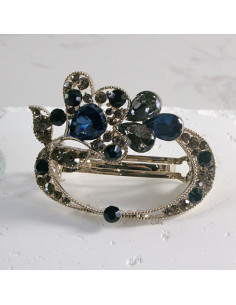 Klamra francuska okrągłe kwiatki z kryształkami Lolita...