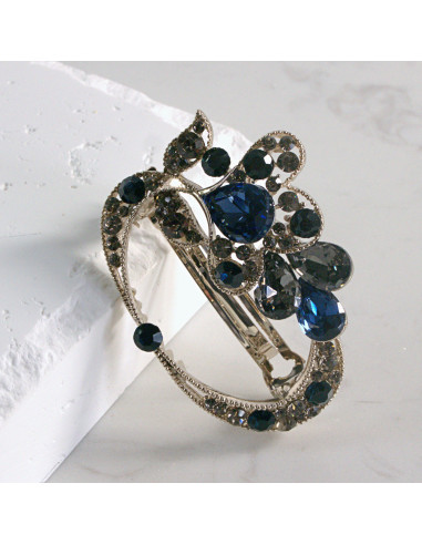 Klamra francuska okrągłe kwiatki z kryształkami...