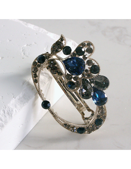 Klamra francuska okrągłe kwiatki z kryształkami Lolita akcesoria