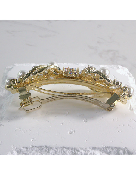 Klamra francuska elegancka perły i kryształki Lolita akcesoria