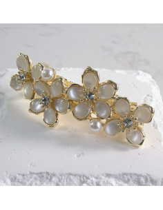 Klamra francuska 4 kwiatki z perłami  Lolita akcesoria 2