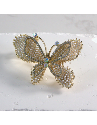 Klamra francuska motyl z pereł Lolita akcesoria