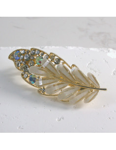 Klamra francuska listek kryształki i cyrkonia Lolita... 2