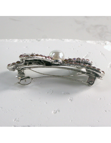 Klamra francuska kokarda z perłą Lolita akcesoria