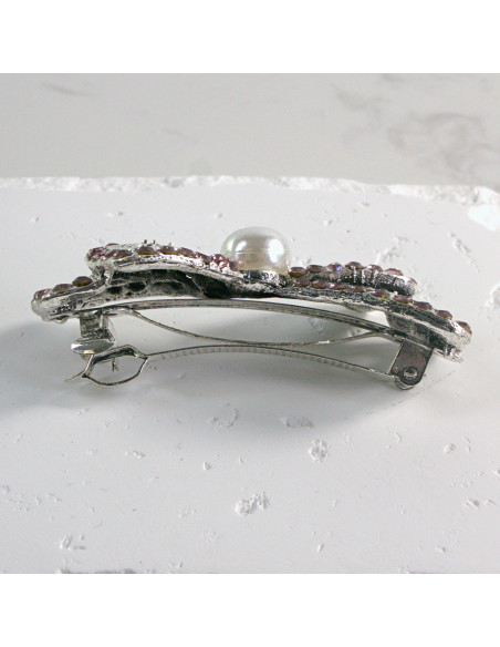 Klamra francuska kokarda z perłą Lolita akcesoria