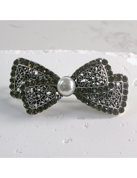 Klamra francuska kokarda z perłą Lolita akcesoria