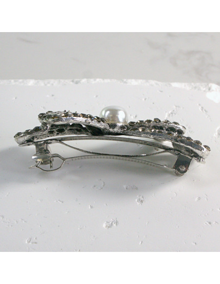 Klamra francuska kokarda z perłą Lolita akcesoria