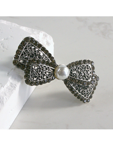 Klamra francuska kokarda z perłą Lolita akcesoria