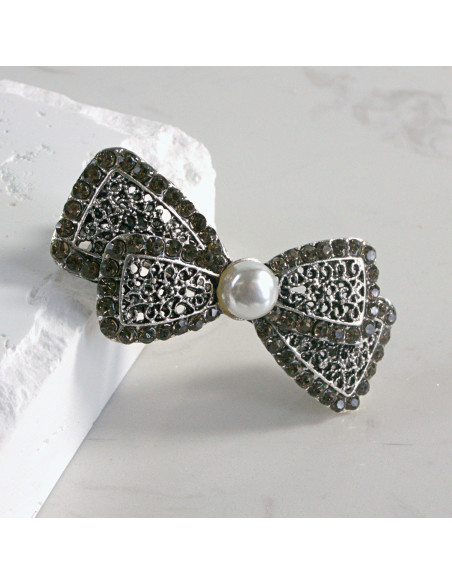 Klamra francuska kokarda z perłą Lolita akcesoria