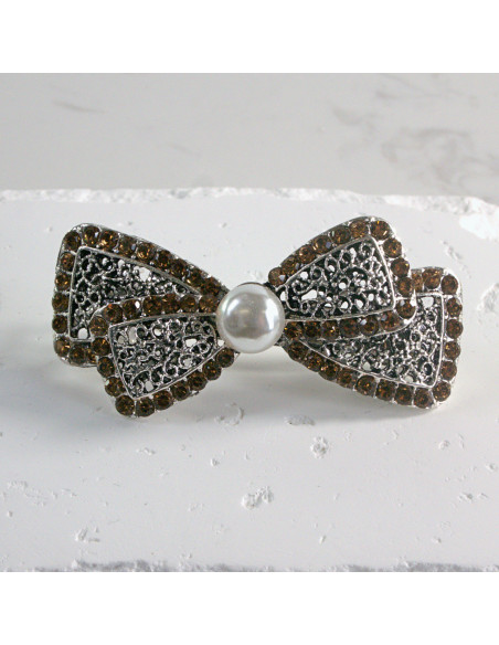 Klamra francuska kokarda z perłą Lolita akcesoria