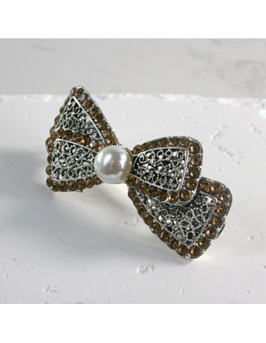 Klamra francuska kokarda z perłą Lolita akcesoria