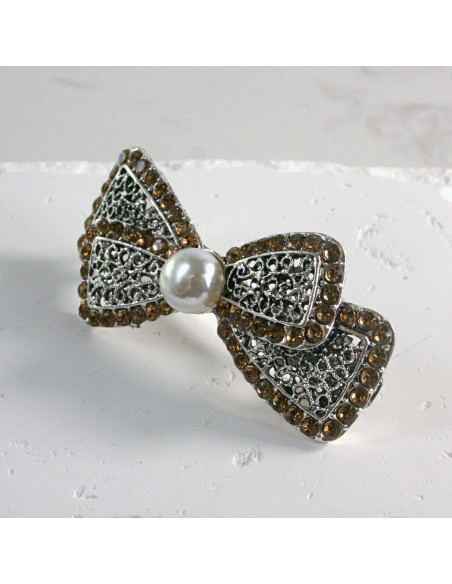 Klamra francuska kokarda z perłą Lolita akcesoria