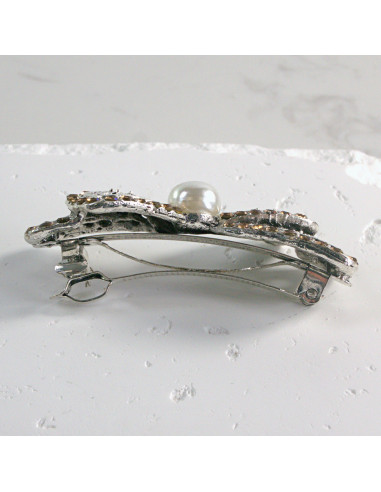 Klamra francuska kokarda z perłą Lolita akcesoria