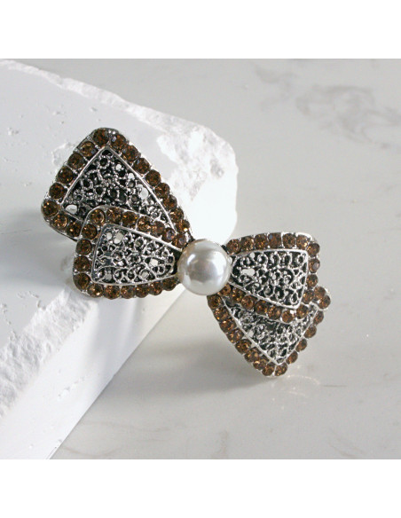 Klamra francuska kokarda z perłą Lolita akcesoria