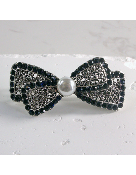 Klamra francuska kokarda z perłą Lolita akcesoria