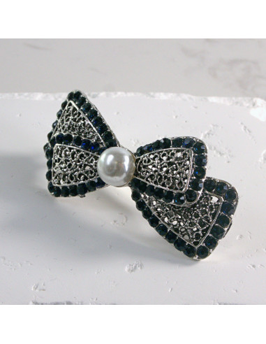 Klamra francuska kokarda z perłą Lolita akcesoria