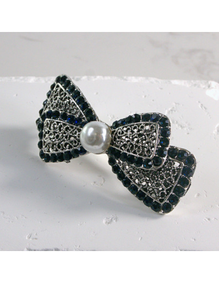 Klamra francuska kokarda z perłą Lolita akcesoria