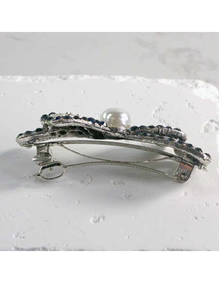 Klamra francuska kokarda z perłą Lolita akcesoria