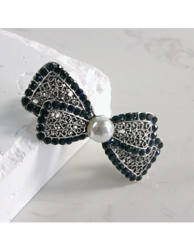 Klamra francuska kokarda z perłą Lolita akcesoria