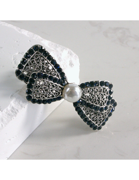 Klamra francuska kokarda z perłą Lolita akcesoria