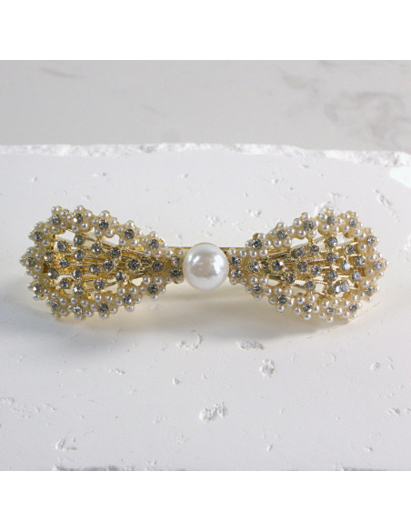 Klamra francuska kokarda z perłami Lolita akcesoria