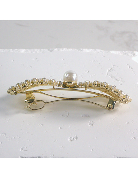 Klamra francuska kokarda z perłami Lolita akcesoria