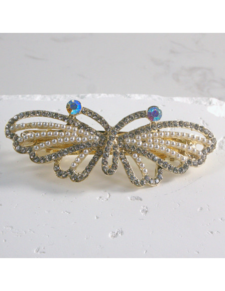 Klamra francuska motyl z perłami Lolita akcesoria
