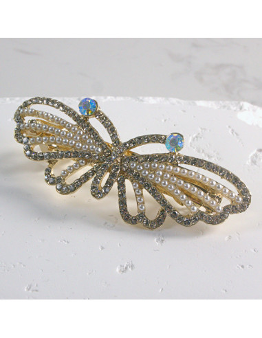 Klamra francuska motyl z perłami Lolita akcesoria