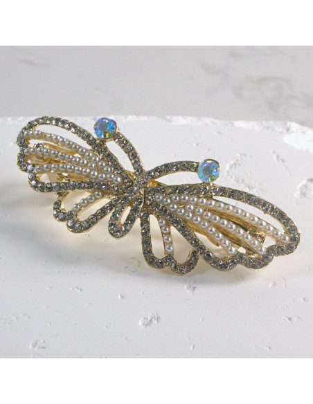 Klamra francuska motyl z perłami Lolita akcesoria