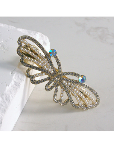 Klamra francuska motyl z perłami Lolita akcesoria