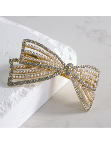 Klamra francuska kokarda z perłami Lolita...