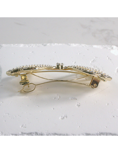 Klamra francuska kokarda z perłami Lolita akcesoria