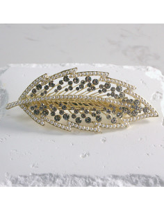 Klamra francuska liść z perłami Lolita akcesoria