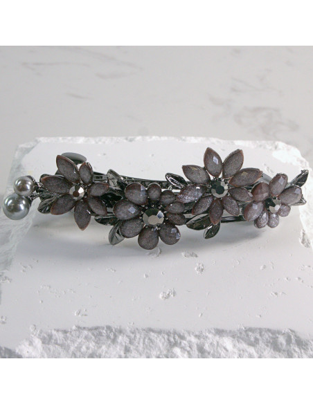 Klamra francuska 4 kwiatki i perła Lolita akcesoria