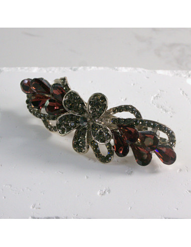 Klamra francuska kwiat z kryształkami Lolita...