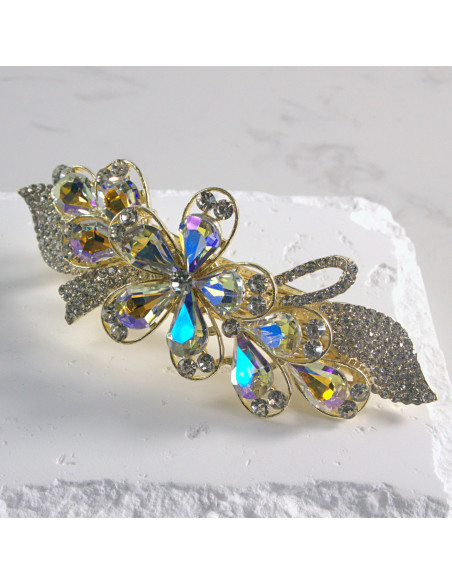 Klamra francuska duży kwiat z kryształkami Lolita akcesoria