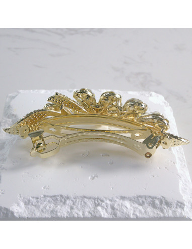 Klamra francuska duży kwiat z kryształkami...