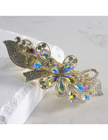 Klamra francuska duży kwiat z kryształkami Lolita akcesoria