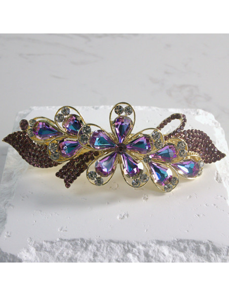 Klamra francuska duży kwiat z kryształkami Lolita akcesoria