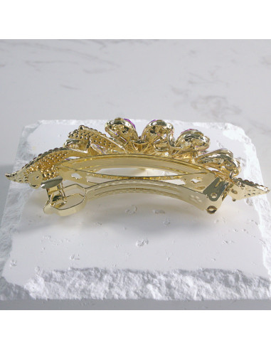 Klamra francuska duży kwiat z kryształkami...