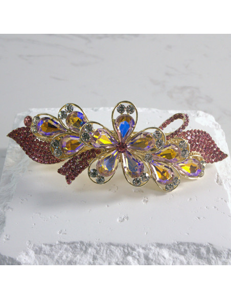 Klamra francuska duży kwiat z kryształkami Lolita akcesoria