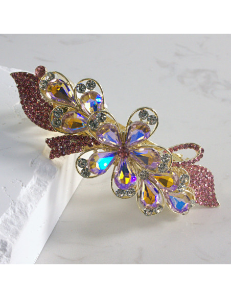 Klamra francuska duży kwiat z kryształkami Lolita akcesoria