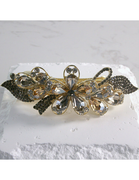 Klamra francuska duży kwiat z kryształkami Lolita akcesoria