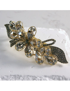 Klamra francuska duży kwiat z kryształkami Lolita akcesoria 2