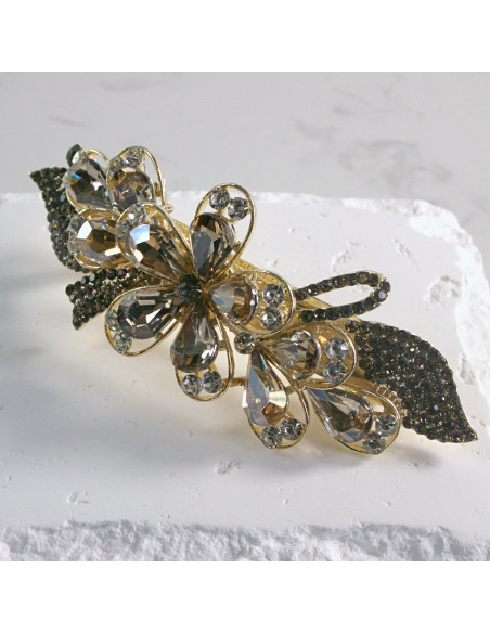 Klamra francuska duży kwiat z kryształkami Lolita akcesoria