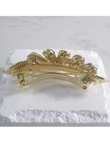 Klamra francuska duży kwiat z kryształkami...