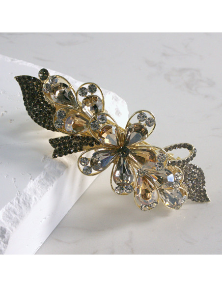 Klamra francuska duży kwiat z kryształkami Lolita akcesoria