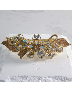 Klamra francuska duży kwiat z kryształkami Lolita akcesoria