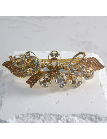 Klamra francuska duży kwiat z kryształkami Lolita akcesoria